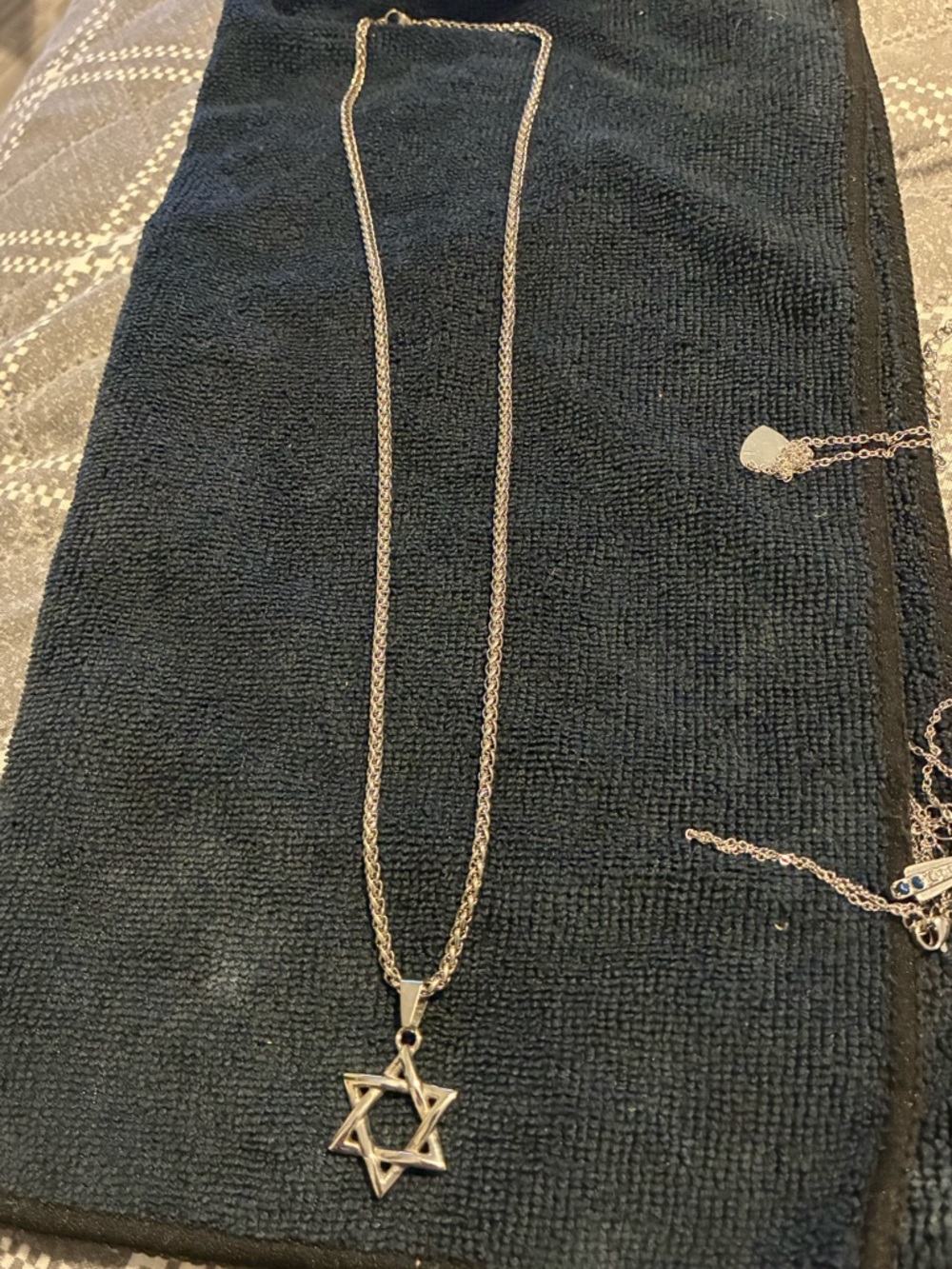 Star of David Pendant Necklace - Silver Tone